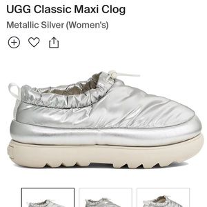 UGG women’s Maxi Clog in metallic silver - size 6